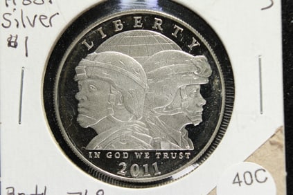 2011-P Proof Silver Dollar.  U.S. Army.