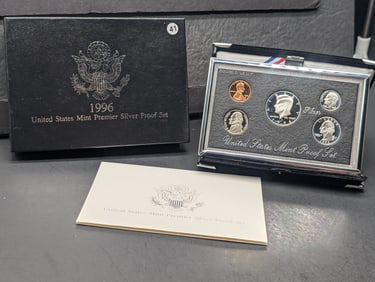 1996 S Silver United States Mint Premier Proof Set OGP