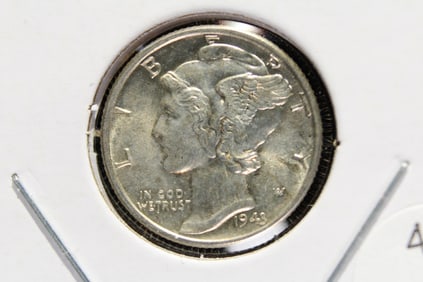 1943-D Mercury Dime.  UNC.