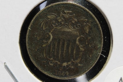1869 Shield Nickel.