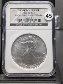 2006 W Eagle 20th Anniversary (Silver Dollar Set) MS 69 by NGC