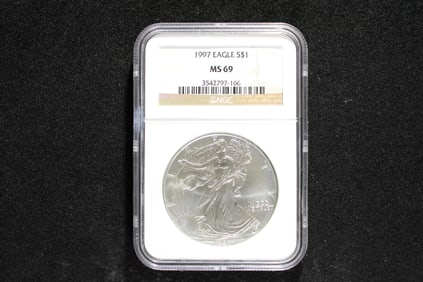1997 American Silver Eagle, NGC MS 69,  .999 Fine Silver, One Troy Ounce