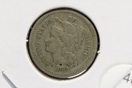 1869 Three Cent Nickel.