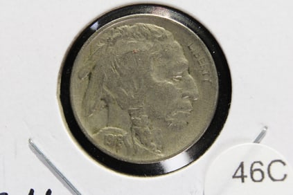 1918 Buffalo Nickel.  XF.  Full Horn.