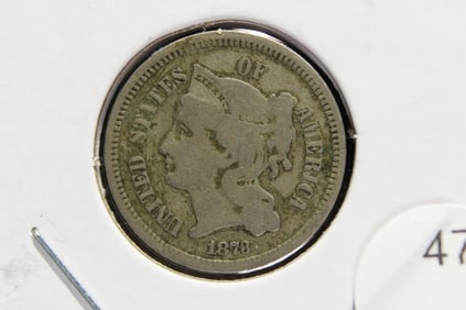 1873 Three Cent Nickel.