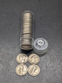 (50 coins) Mercury Dimes Various Dates and Mint Marks