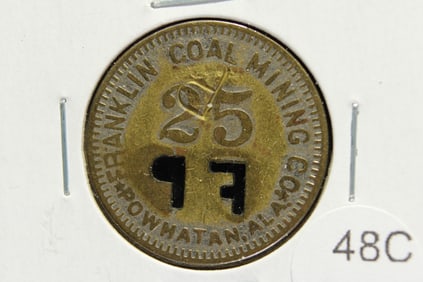 Franklin Coal Mining Coal Scrip.  Powhatan, Alabama.  G/F 25c In Mdse.