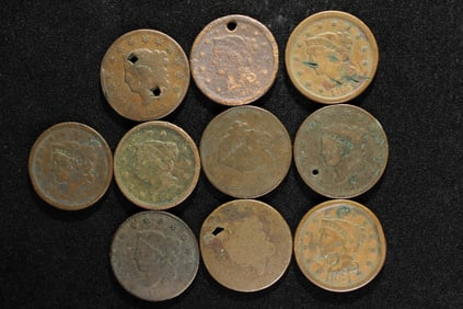 10 Cull Large Cents.