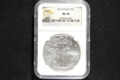 2014 American Silver Eagle, NGC MS 69,  .999 Fine Silver, One Troy Ounce