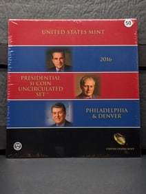 (6 coins) 2016 P&D United States Mint Presidential One $ Coin UNC Set