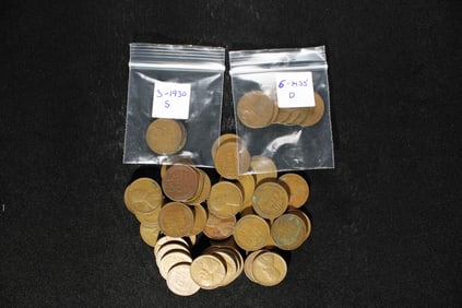 50- Lincoln Wheat Cents - (3) 1930-S, (6) 1935-D, & (41) 1930-P
