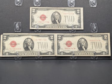 ( 3 bills) Series of 1928 G Circulated $2 Bills