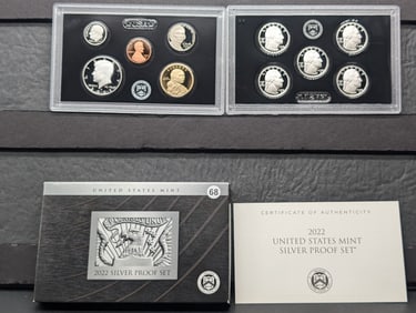 (10 coins) 2022 S United States Mint Silver Proof Set OGP