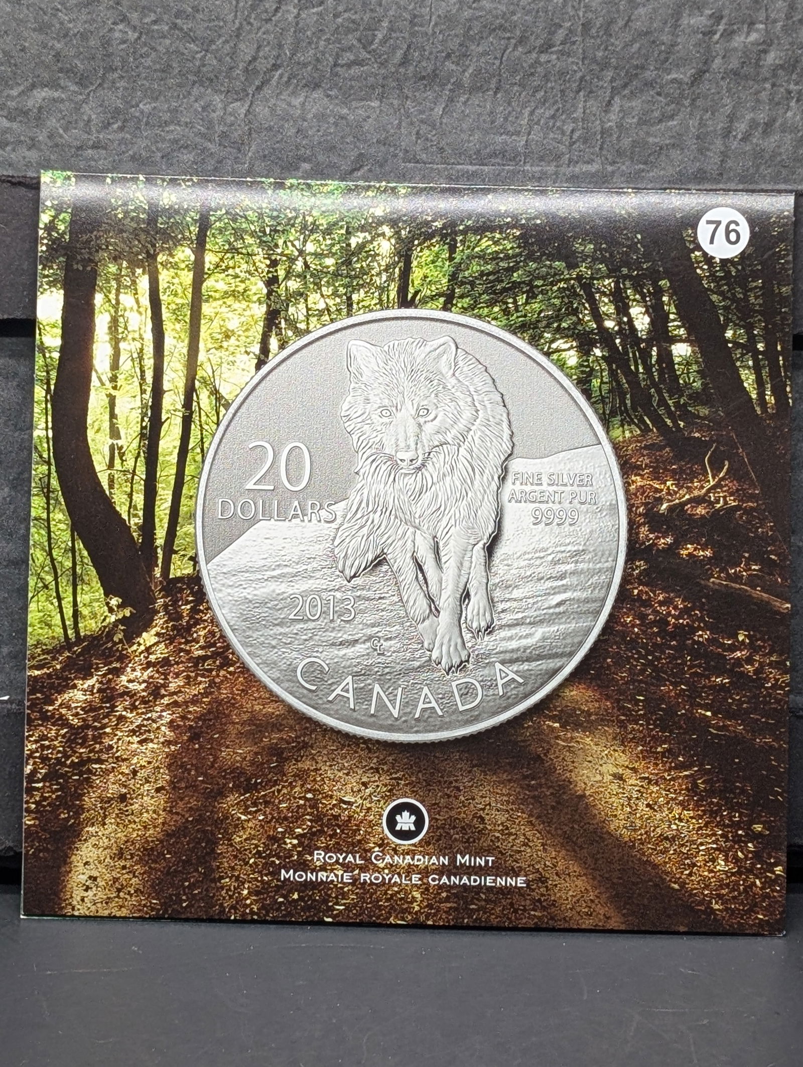 2013 Canada $20, .9999 Fine Silver (Wolf) coin  OGP (1 of 4)