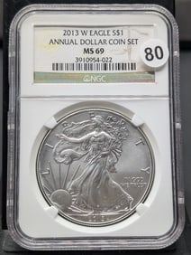 2013 W Silver Eagle (Annual Dollar Coin Set) MS 69 by NGC