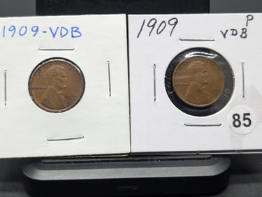 (2 coins) 1909 P VDB Wheat Pennies (NICE COINS)