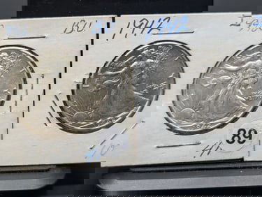 (2 coins) 1942 P and 1942 D Walking Liberty Half Dollars (NICE COINS)