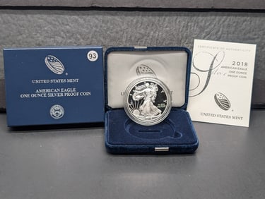 2018 S American Silver Eagle Proof United States Mint OGP