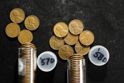 100 - 1957-D & 1958-D Lincoln Wheat Cents 50 of Each Date