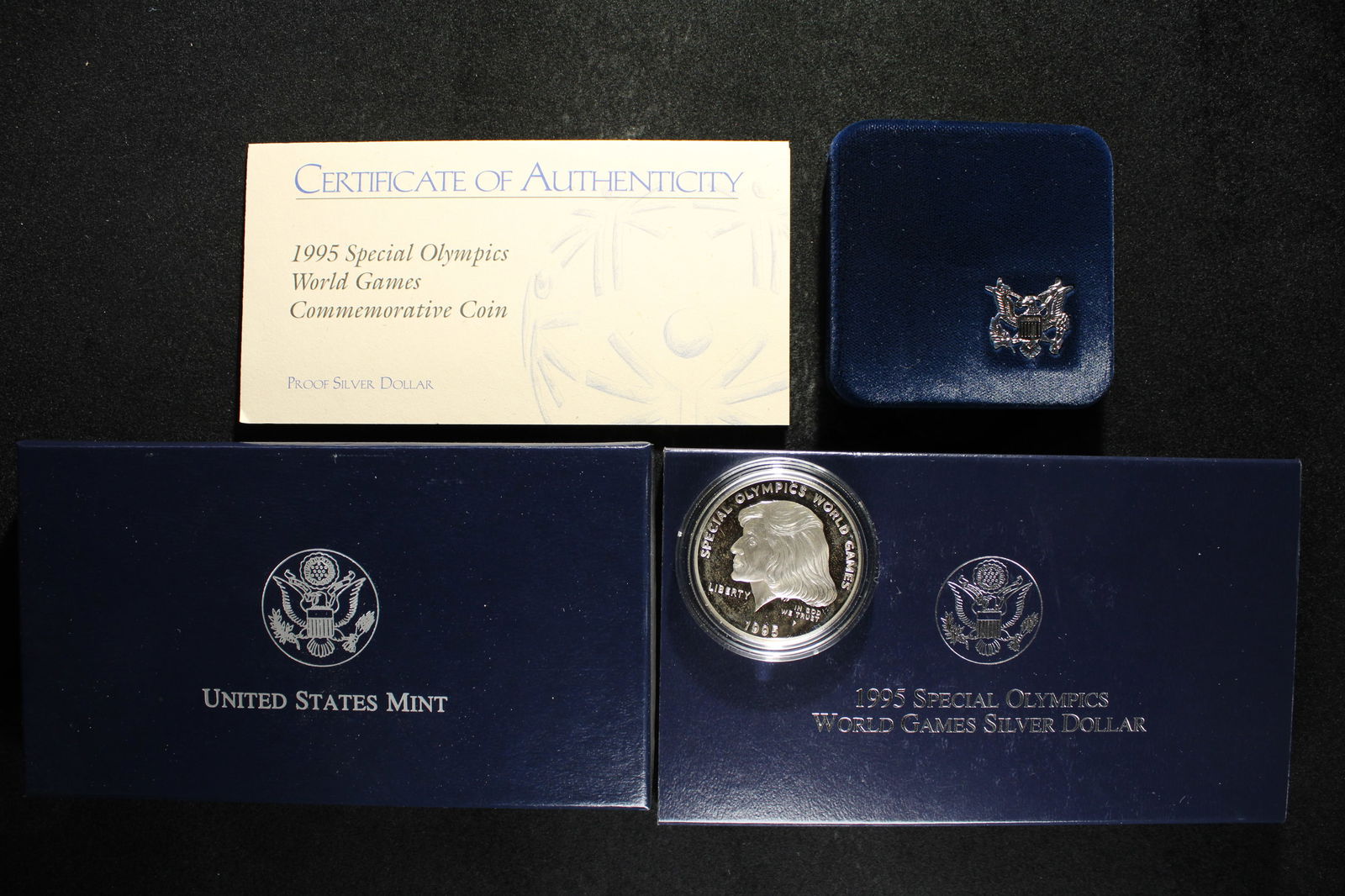 1995-P PROOF Special Olympics World Games Commemorative 90% Silver Dollar in OGP w/ COA (1 of 4)