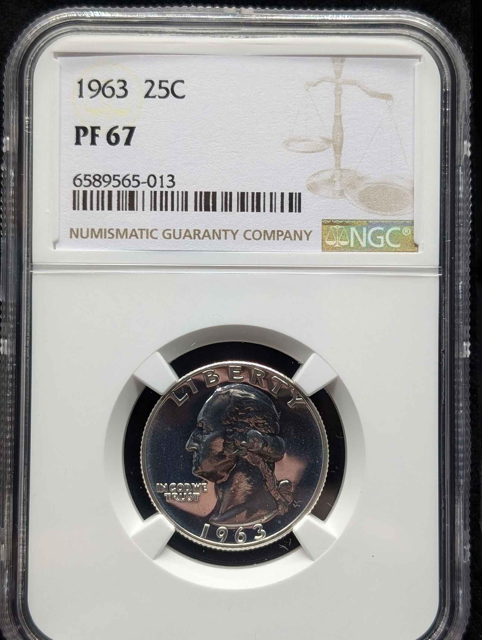 1963 PROOF Washington Silver Quarter - NGC PF67 (1 of 3)