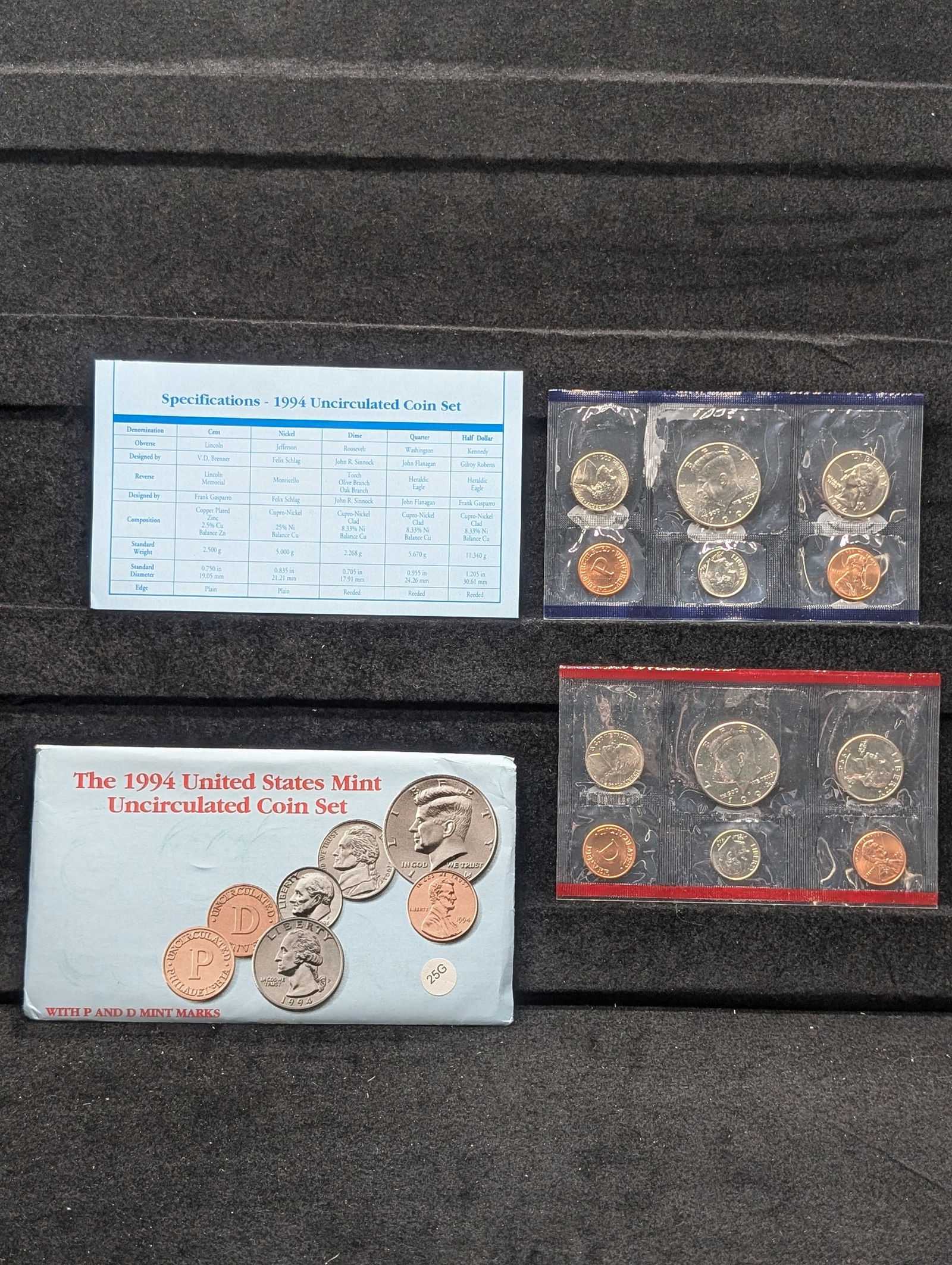 1994 P&D US Mint Uncirculated Coin Set. OGP. 10 GEM BU Coins. (1 of 5)
