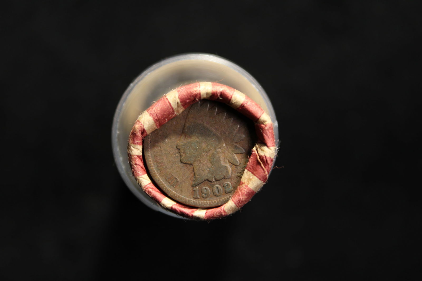 Roll Commercial Unsearched Wheat Pennies Barber Dime, Indian Head Cent on ends (1 of 2)