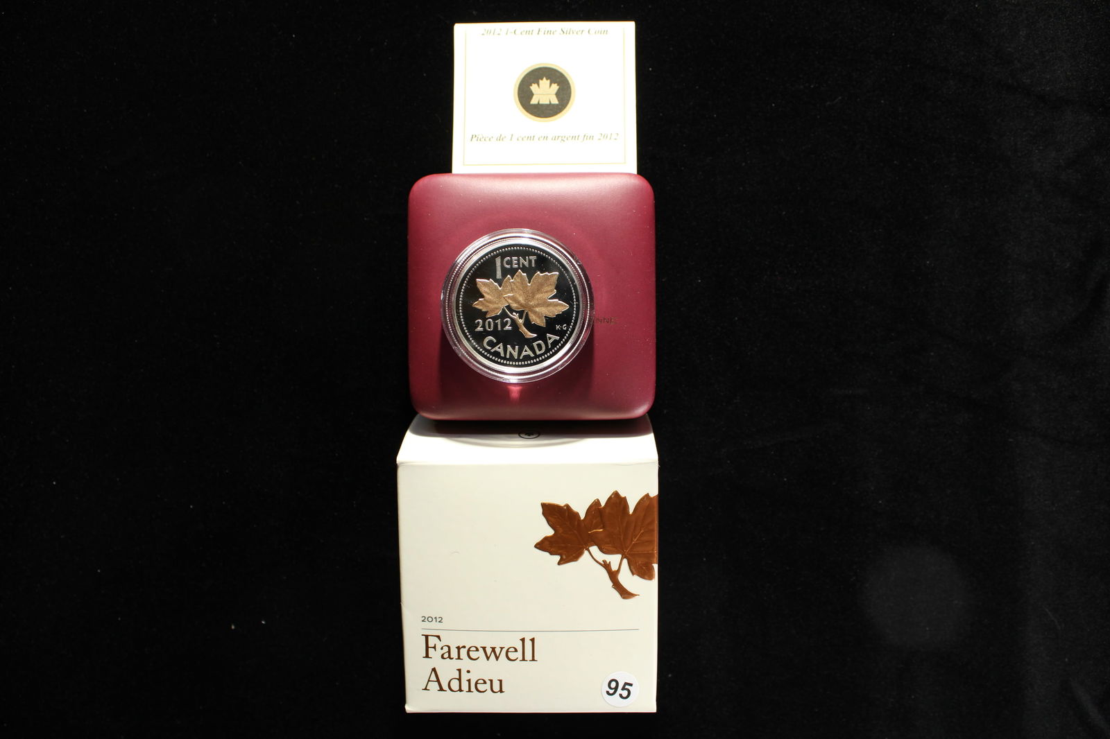 2012 Canada 1 cent Silver Coin 15.87 grams .9999 fine silver Number 1,942 of 30,000 (1 of 3)