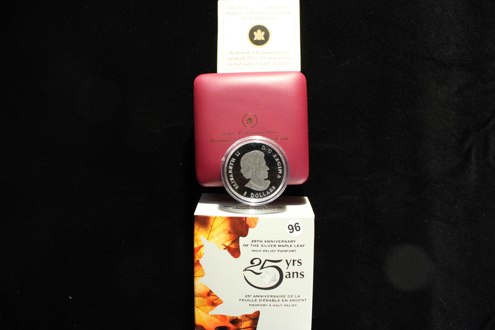 2013 Canada $5 High Relief 25th Anniversary of the Silver Maple 1 oz .9999 fine 149 of 10,000 (1 of 3)