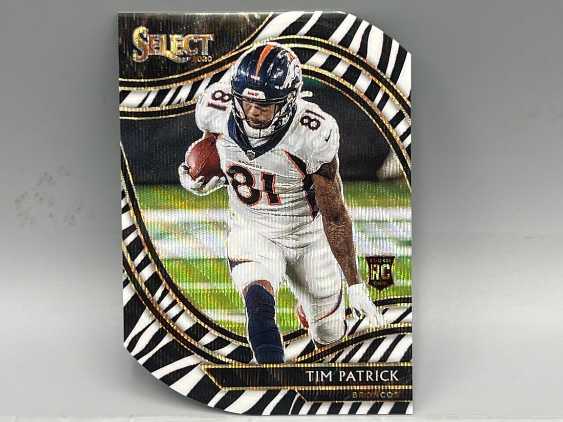 2021 Panini Select Tim Patrick Zebra Prizm Field Level Die Cut RC #375 (1 of 2)