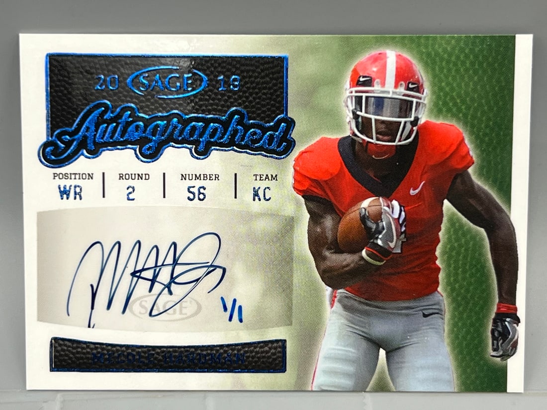 2019 Sage Autographed Mecole Hardman RC Auto #1/1 (1 of 2)