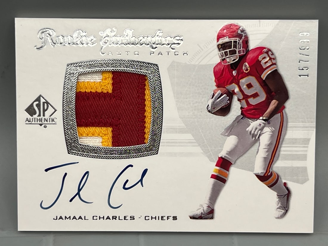2008 SP Authentic Jamaal Charles On Card RPA #157/999: 2008 SP Authentic Jamaal Charles On Card RPA #157/999