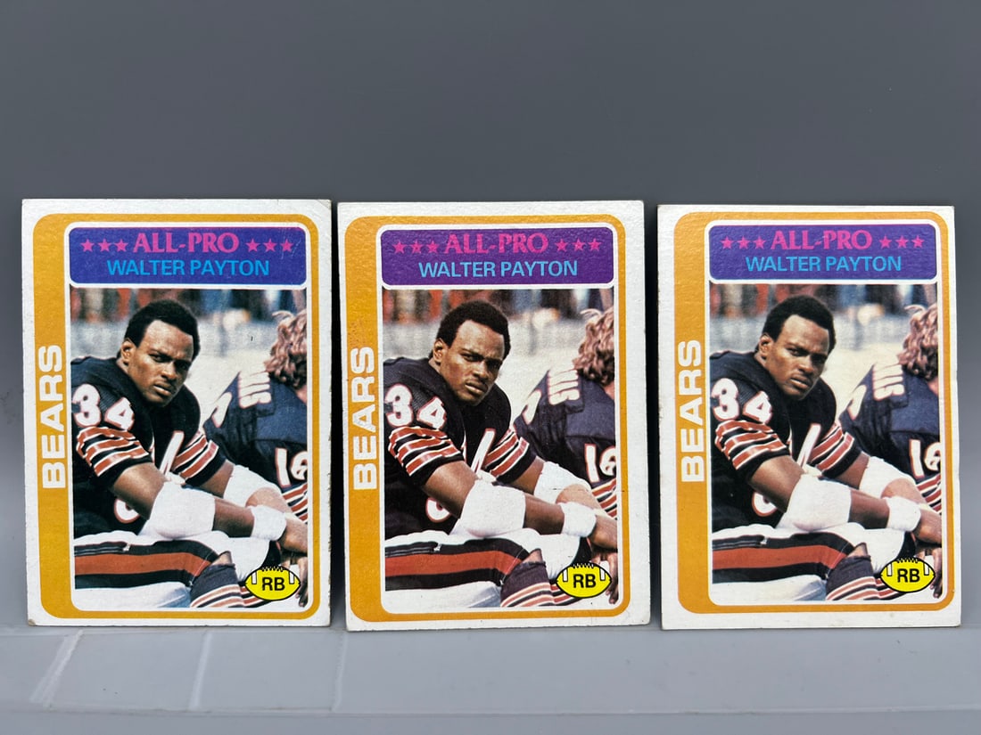 Lot of (3) 1978 Topps Walter Payton All Pro #200 (1 of 2)