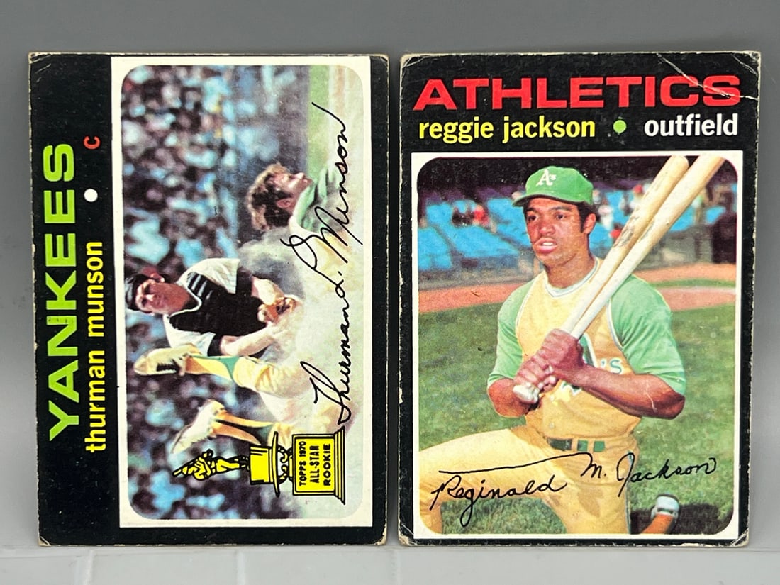 1971 Topps Reggie Jackson #20 & Thurman Munson 2nd Year Card #5 (1 of 2)