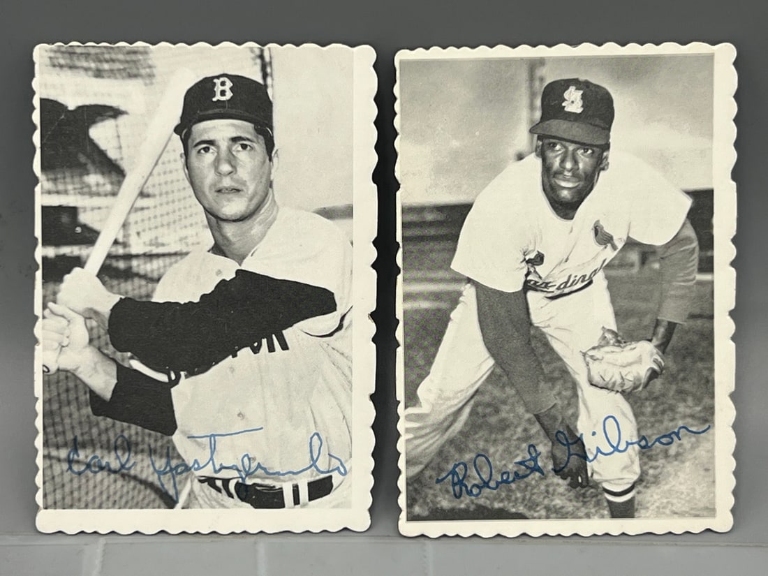1969 Topps Deckle Edge Carl Yastrzemski #4 & Bob Gibson #29: 1969 Topps Deckle Edge Carl Yastrzemski #4 & Bob Gibson #29