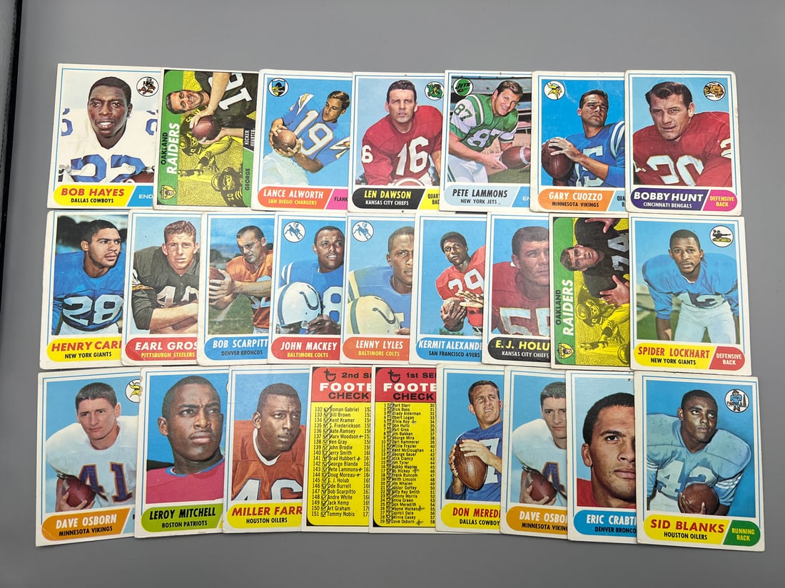 Lot of 1968 Topps Football Cards W/ Stars - Varying Conditions (1 of 5)