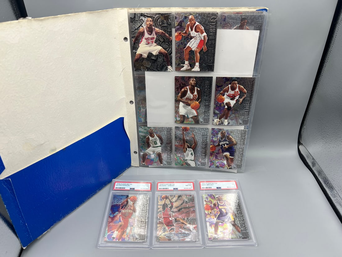 1996 Fleer Metal Basketball Near Complete Partial Set W/ 3 PSA Graded Cards Including Kobe Bryant (1 of 14)