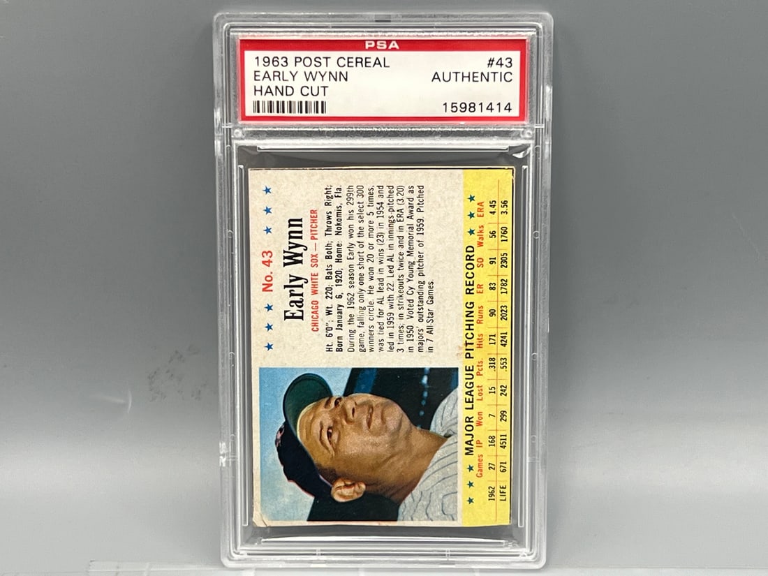 1963 Post Cereal Early Wynn #43 PSA Authentic (1 of 2)