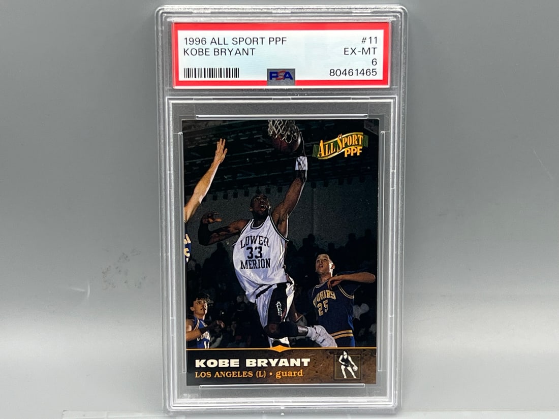 1996 All Sport PPF Kobe Bryant RC #11 PSA EX-MT 6: 1996 All Sport PPF Kobe Bryant RC #11 PSA EX-MT 6