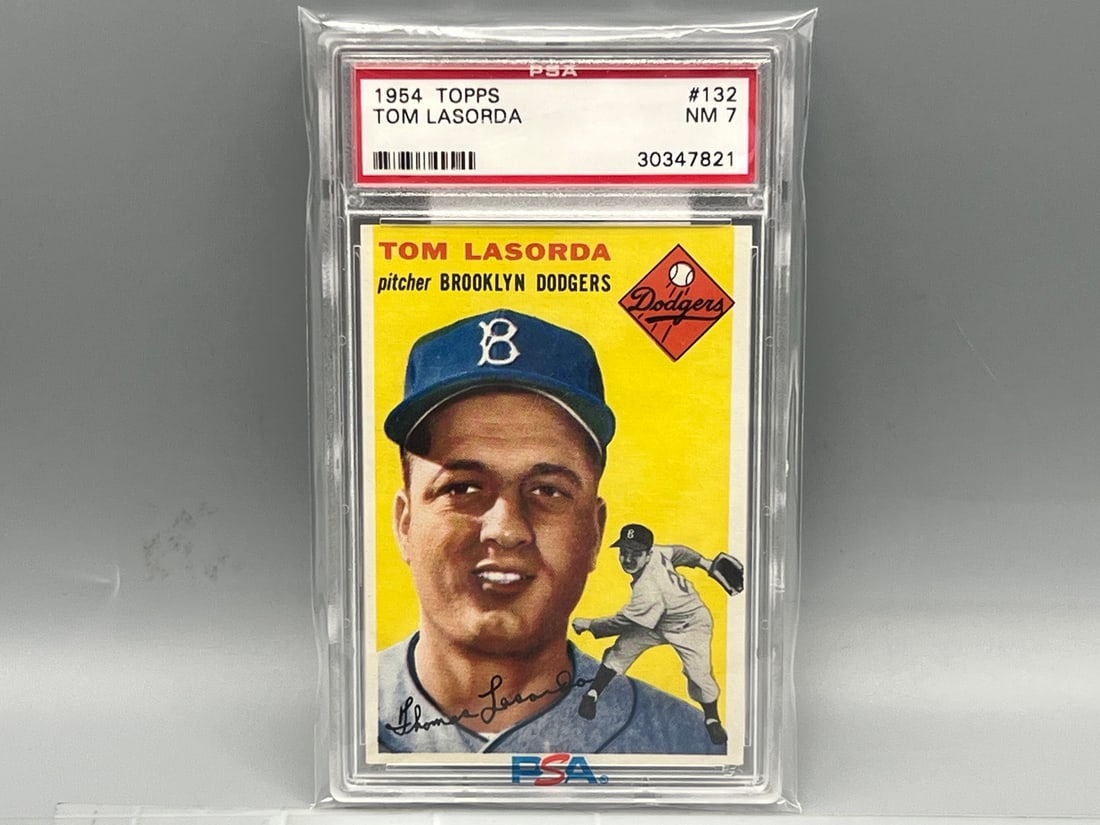 1954 Topps Tom Lasorda RC #132 PSA NM 7 - Ebay Authenticated & Sealed In Sleeve: 1954 Topps Tom Lasorda RC #132 PSA NM 7 - Ebay Authenticated & Sealed In Sleeve