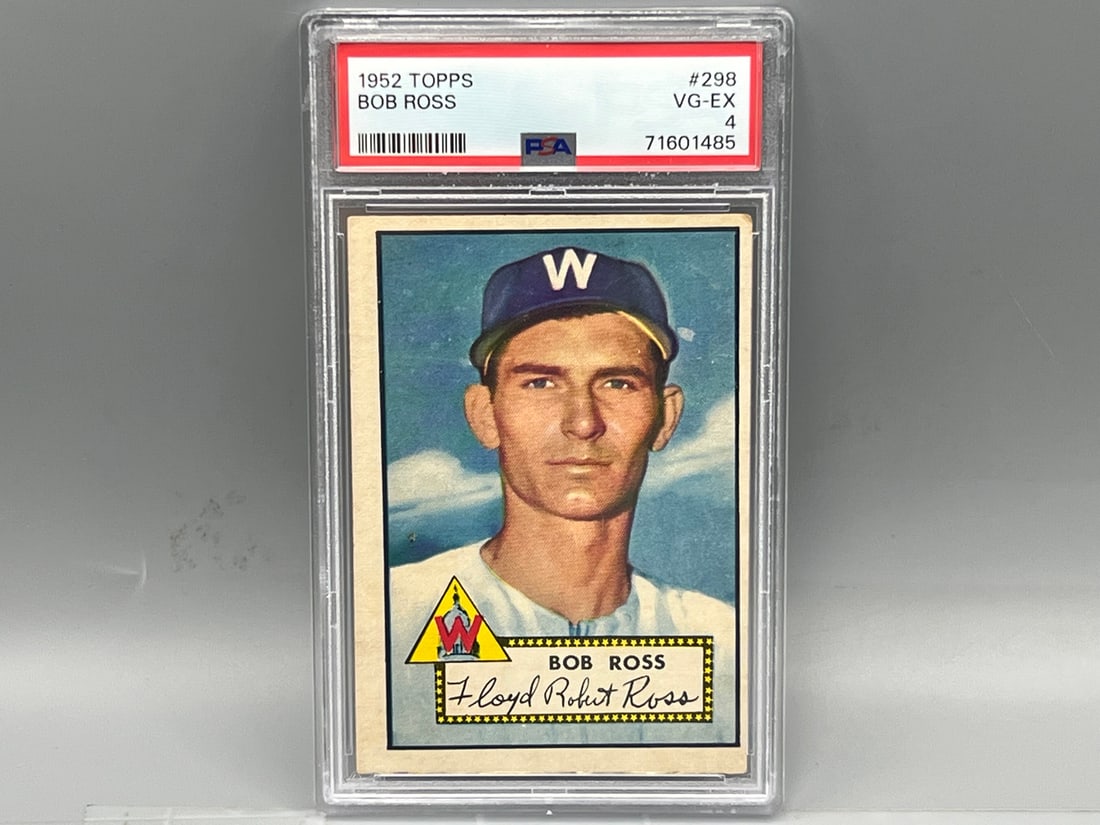 1952 Topps Bob Ross RC #298 PSA VG-EX 4: 1952 Topps Bob Ross RC #298 PSA VG-EX 4