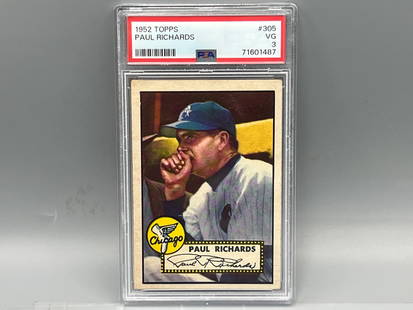 1952 Topps Paul Richards #305 PSA VG 3: 1952 Topps Paul Richards #305 PSA VG 3