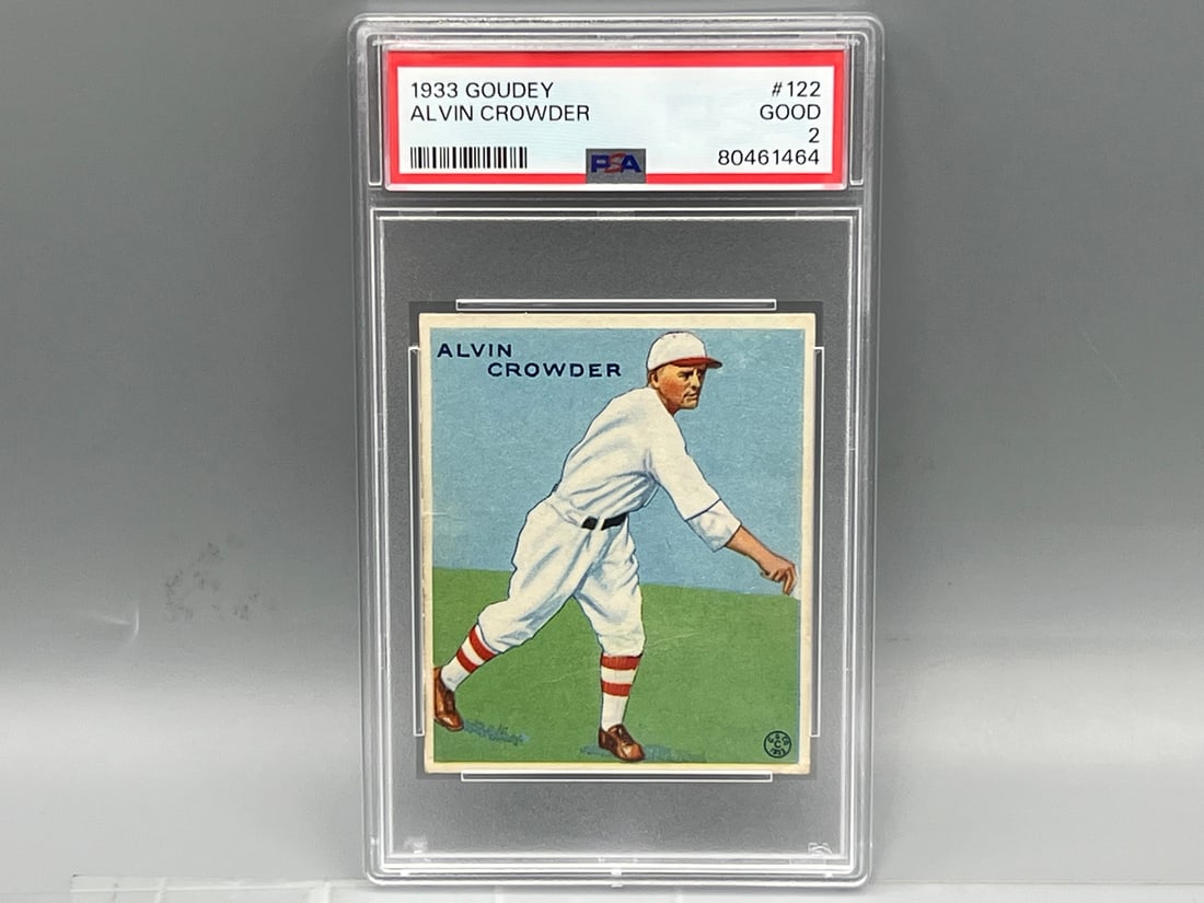 1933 Goudey Alvin Crowder RC #122 PSA Good 2: 1933 Goudey Alvin Crowder RC #122 PSA Good 2