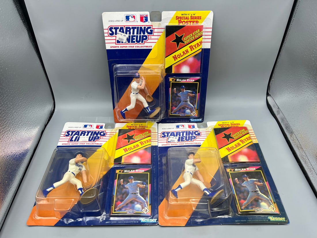 Lot of (3) 1992 Kenner Starting Lineup Nolan Ryan Figures (1 of 2)