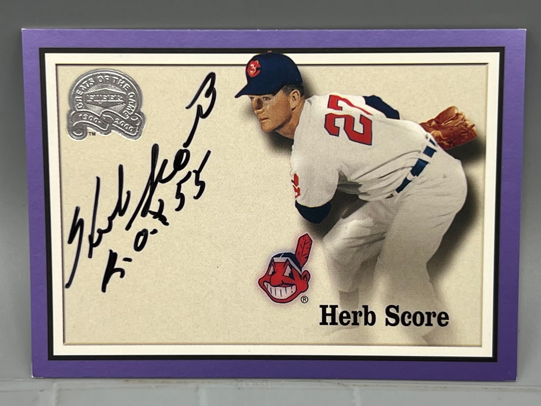 2000 Fleer Greats of The Game Herb Score Purple Parallel On Card Auto #31/55 (1 of 2)