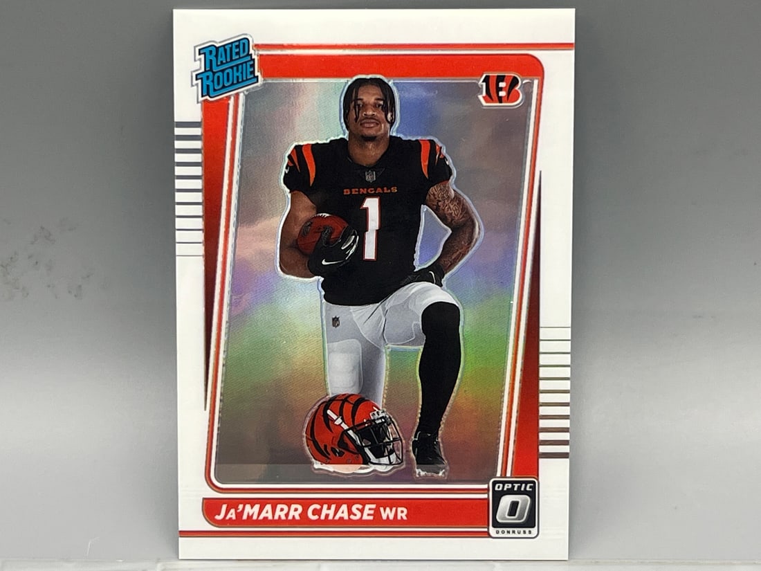 2021 Panini Donruss Optic Ja'Marr Chase Image Variation Holo RC #207: 2021 Panini Donruss Optic Ja'Marr Chase Image Variation Holo RC #207