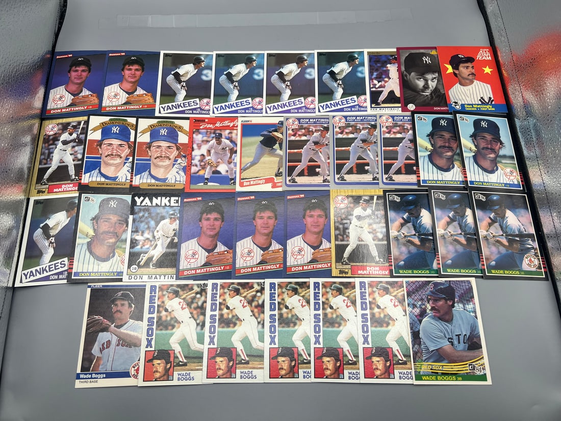 Lot of (35+) Assorted 1980s Wade Boggs & Don Mattingly Baseball Cards - Varying Conditions (1 of 5)