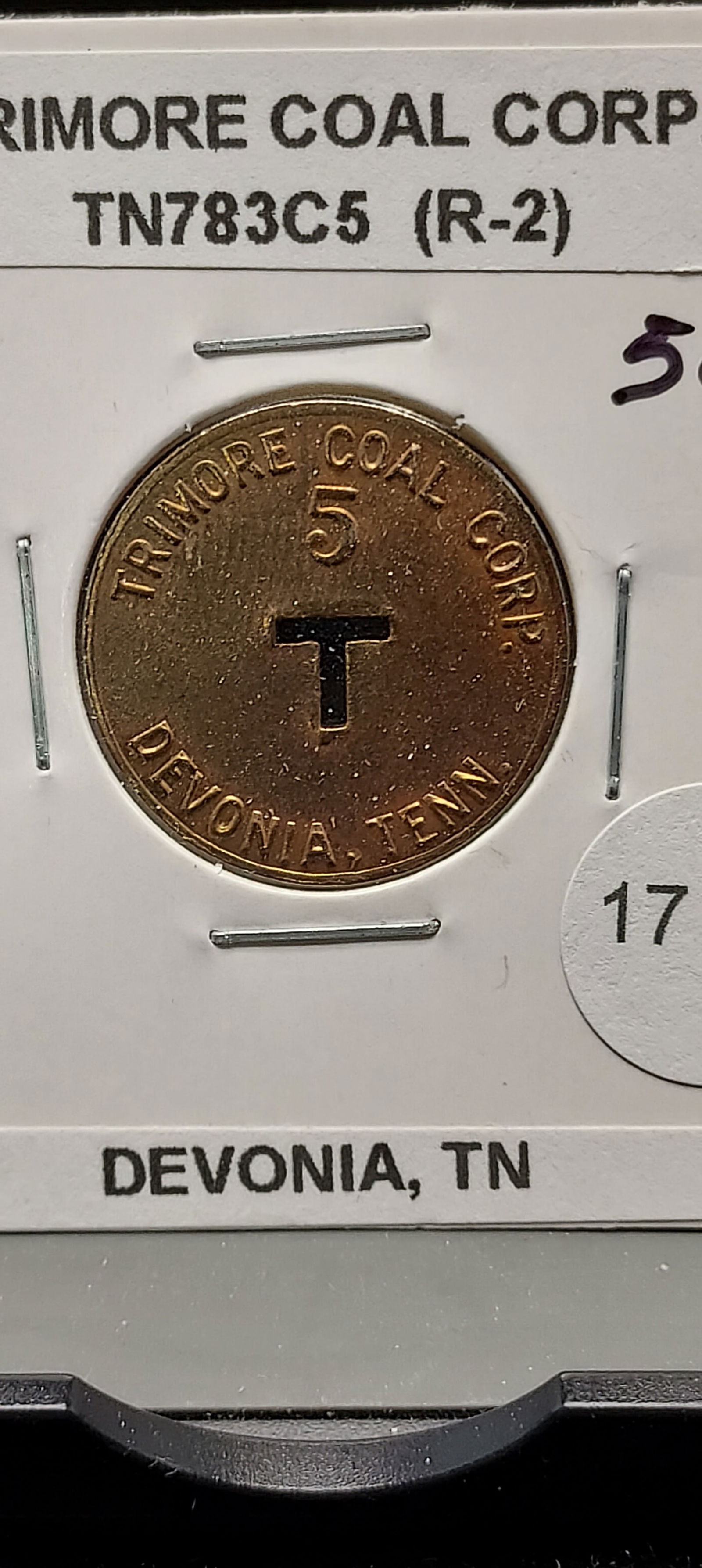 Devonia, Tennessee. Trimore Coal Corp. 5c Coal Scrip.: Devonia, Tennessee. Trimore Coal Corp. 5c Coal Scrip.