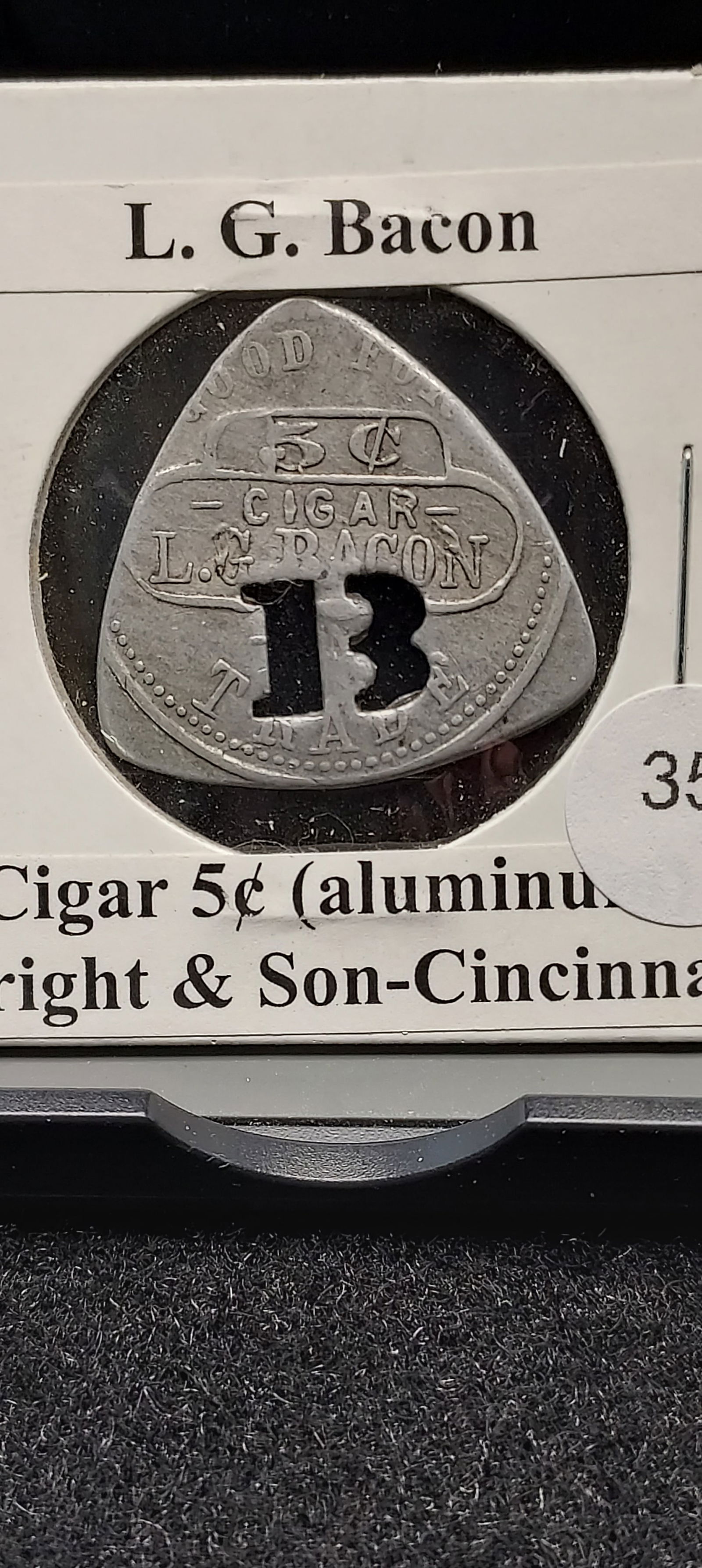 L. G. Bacon.  5c Cigar.  Maker: Wright & Son, Cincinnati, Ohio. (1 of 2)