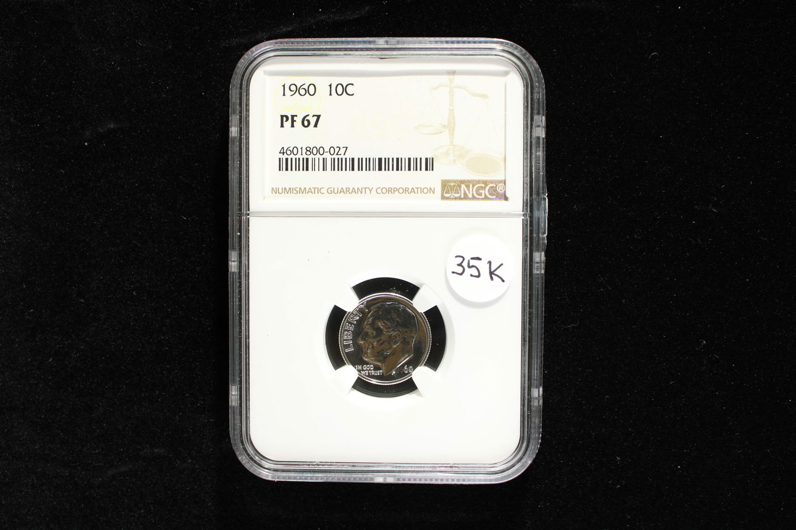 1960 Roosevelt Dime.  NGC PF 67. (1 of 3)